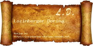 Lozinberger Dorina névjegykártya